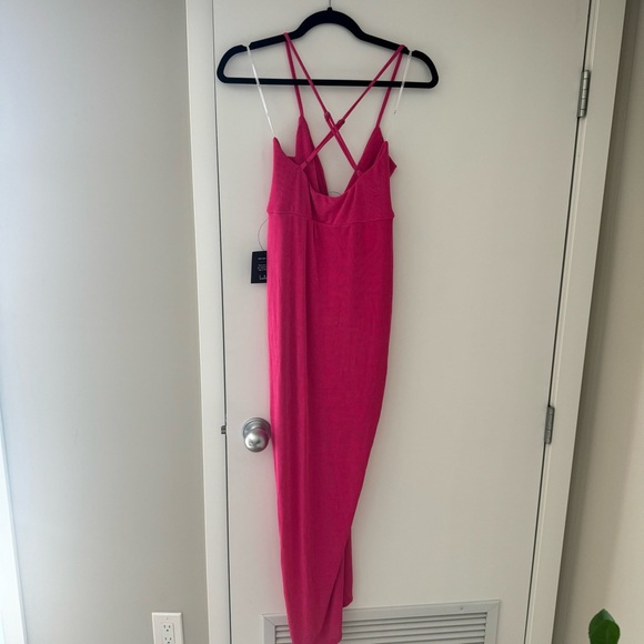 Lulus Dreamy Date Hot Pink Midi Dress - Size Small - Picture 5 of 6